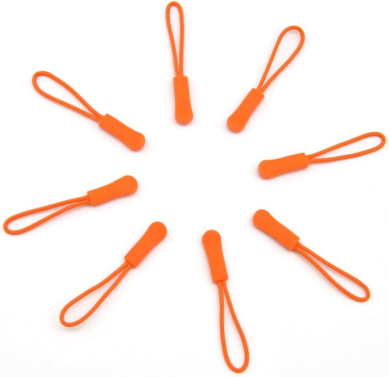 Ruidee 50 Pieces Zipper Pulls Zipper Tabs Zipper Pull Cord Extender Replacement Zipper Pulls for Backpacks, Jackets, Luggage, Purses, Handbags（Orange） - Image 4